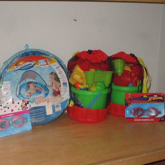 Wholesale of 4 Items 2 Prextex 19 Piece Beach Toy Sand Sand Bucket Goggle Swmway - Picture 1 of 3